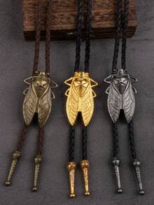 1pc Vintage Bolo Tie Necklace, European & American Style Bolo Cord Necklace, Butterfly Design Long Necklace - Gold - View 12