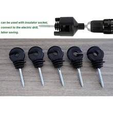 100Pcs Ring Insulators Electric Fencing Fence Screw In Free Spinner Tool - Black - View 3