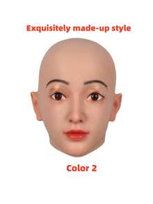Cute Girl Cosplay Silicone Full Head Mask With Realistic Skin Texture, See-Through Vision And Audio Function, Suitable For Costume, Christmas, Halloween, Home Use, Private Party And Masquerade Ball, Unisex - Multicolor - View 7
