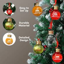 Juego de 9 adornos de Navidad, bola transparente rellenable de 1.7 onzas, decoración colgante de árbol para Navidad, día festivo, decoraciones interiores y exteriores - 1 - Ver 5