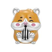 1 Pc Silver Plated Charm Animal Concert Panda Guitar Pendant & Elephant Drumming Bead & Hamster Bead For Original Bracelet Necklace DIY Jewelry Making Fit Women Birthday Gift