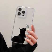 Una funda de teléfono transparente y duradera con diseño de gato y mariposa, una funda de protección creativa personalizada y elegante, a prueba de golpes y anti-caídas, hecha de TPU suave de alta calidad, que proporciona protección integral, con funciones de resistencia a impactos y caídas, adecuada para  17/17 Pro/17 Pro Max/17 Air/ 16/16 Pro/16 Pro Max/16 Plus/ 15/15 Pro Max/15 Pro/15 Plus/ 14/14 Pro/14 Plus/14 Pro Max/ 13/13 Pro/13 Pro Max/12/12 Pro/12 Pro Max/11/11 Pro/11 Pro Max/XR/X/XS/XS Max. Es el regalo de cumpleaños perfecto para novias, novios, esposos, esposas, amigos o para uno mismo, innovador y a la moda, adecuado tanto para hombres como para mujeres.El regalo ideal para una fiesta. - Transparente 1852 - Ver 7