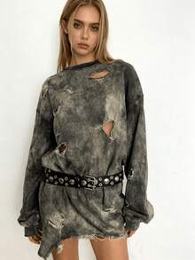 Handmade Y2K Silver Rivet Metal Belt, Punk Style Jeans Belt With Rivet Decoration, Niche Original Design - Multicolor - View 4