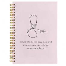 BearCake Pink Nursing Student Future Nurse Doctor  Graduation Student Gifts,Nurse Stethoscope  Doctor Notebook Journal, Hardcover Spiral Notebook 5.5x8.3,White-Annotation-Neverstoppink - white-annotation-Neverstoppink - Xem 1