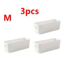 6/3pcs White Storage Boxes, Desktop Storage Boxes, Household Cosmetic Storage Boxes, Bathroom Kitchen Dorm Sundries Snack Storage Boxes, Kitchen Refrigerator Food Storage Boxes, Classroom Pen Storage Boxes, Christmas Gift - White - View 16