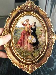 1 Khung ảnh hình oval cổ điển - Kính mạ đồng và vàng, chế tác thủ công châu Âu, thiết kế nghiêng, kèm chân đế, có thể treo tường/để bàn - Thích hợp cho phòng khách, trang trí nhà cửa sang trọng, trưng bày vật phẩm sưu tầm - Khung ảnh phong cách retro - Trang trí thế hệ Millennials - Nghệ thuật gia truyền - Phụ kiện kệ trưng bày được tuyển chọn - Điểm nhấn trang trí phòng thanh lịch - Nhiều màu - Xem 2