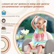 HOMCOM Rocking Chair For Toddlers, Cute Design, Faux Leather, Eucalyptus Wood, 50 X 45 X 44cm, Grey+Pink+Cream On Site - 1 - View 8