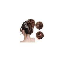 Messy Bun Hair Piece Hair Bun Wavy Curly Scrunchies Chignon Ponytail Hair Extensions Fake Hair Bun Extensions Synthetic Tousled Updo Hairpieces For Women(Medium Chestnut Brown),MediumChestnutBrown - 中栗棕色 - 查看 1