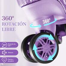 Maletín De Viaje De Negocios Ligero De 20» Y Gran Capacidad Maleta 10 Kg Cabina Candado Doble Llanta 360° - Violeta 8183 - Ver 5