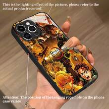 Funda para móvil  con collage de personajes vibrantes, compatible con teléfonos ,  17,  16 Pro Max,  15 Pro Max,  13 y  12. Fabricada en TPU resistente para una protección óptima contra golpes y caídas. Un regalo ideal para fans del anime, amigos, cumpleaños o cualquier ocasión especial. - Negro - Ver 4