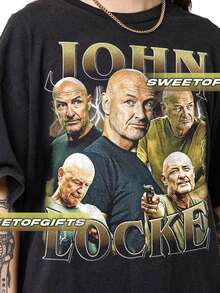 Limited John Locke Vintage T-Shirt, Shirt Gift For Woman And Man Unisex T-Shirt GP02 - Black - View 1