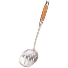 Skimmer Ladle 15.4inches Spatula For Wok 304 Stainless Steel Wok Spatula Wooden Handle - Walnut-spatula - View 7
