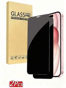 2片裝全螢幕隱私鋼化玻璃螢幕保護貼，相容 iPhone 16/15 Pro Max/14 Plus/16/15/14/13/11 Pro/X/XS Max/12 Mini/XR/6/7/8 Plus/SE2/SE3，防水防震防摔防刮防指紋，日常、辦公與居家必備螢幕保護配件，適合送給家人朋友的生日禮物 - 黑色 - 查看 22