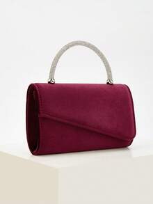 Sac à main élégant et scintillant pour femmes, sac à bandoulière avec strass brillants, sac de soirée pour femmes, convient parfaitement pour les fêtes, les mariages, les danses, les dîners/banquets, le meilleur cadeau pour les femmes - Rouge foncé - Voir 6