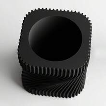 ORIZZONTE Modern Decorative Vase With Intertwined Spiral Structure – Dynamic Minimal Design For Plants, Cactus, Bonsai – Home/Office Gift Idea – Available In 2 Sizes – 100% Made In Italy, Shipping From Italy - 黑色 - 查看 5