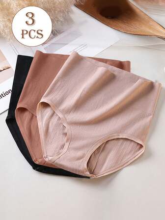 3Pcs Set High Waist Underwear Women Set Seamless No Show Panties For Women Pack Lingerie Wor Women