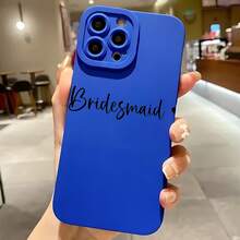 2026 nueva funda de teléfono mate, funda de teléfono con estampado de dama de honor para  17 15 Pro Max  17 14 Pro  17 13 Pro  17 12 Pro  Galaxy S23 S22 S21 S20 funda de teléfono regalo para pareja regalo de San Valentín cumpleaños - Negro - Ver 4