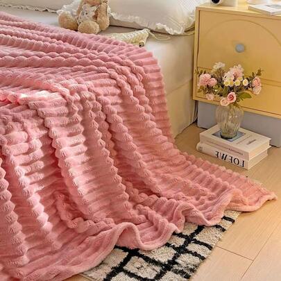 Nueva manta de franela gruesa, perfecta para siestas en la oficina, en el sofá o como regalo; cálida y cómoda.