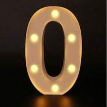 26 Letter LED Lights Luminous Number 0-9Lamp Wedding Birthday Christmas Decoration Decoration Night Light Party Bedroom 16CM Height (Without Battery) - White - View 40