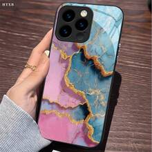 Golden pattern ink patterned white glass phone case. It is suitable for iPhone17, 16promax, 16 15pro, 14 14 Plus/14 Promax, 13 13 Pro, 12Pro, 11/11 Pro, Pro Max and other series. It is very suitable for Halloween, Christmas and Thanksgiving gifts for - Negro - Ver 7
