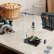 LianDu-US Manual Tapping Machine, Precision Hand Tapper, Vertical Tapping Tool With 6 Taps, 1 Vise And 1 Chuck Wrench For Tapping Aluminum Alloys, Stainless Steel, Mold Steel,, 6.3*4.72*10.04in - Black - View 1