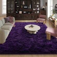 Area Rugs For Living Room, Large Fluffy Purple Rug For Bedroom, Soft Shag Shaggy Fuzzy Carpets For Boys And Girls Dorm Room Home Decor - Màu tím - Xem 6