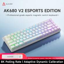 AJAZZ MINI 65% Layout New Product AK680 V2 Wired Magnetic Switch Mechanical Keyboard Ice Island Switch 68-Key Compact Ergonomic Office Keyboard 8K Gaming Mechanical Keyboard RGB DIY Support Multi-System Suitable For Gaming Games And Office - Multicolor - View 11