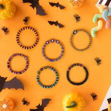 Beads Bracelets, Clay Beads Bracelat Making Kit Golden Beads Crafts Stocking Stuffers Decorations Charms Jewelry Making, Gifts Teen Age 6 - 12 - 萬聖節氛圍 - 查看 4