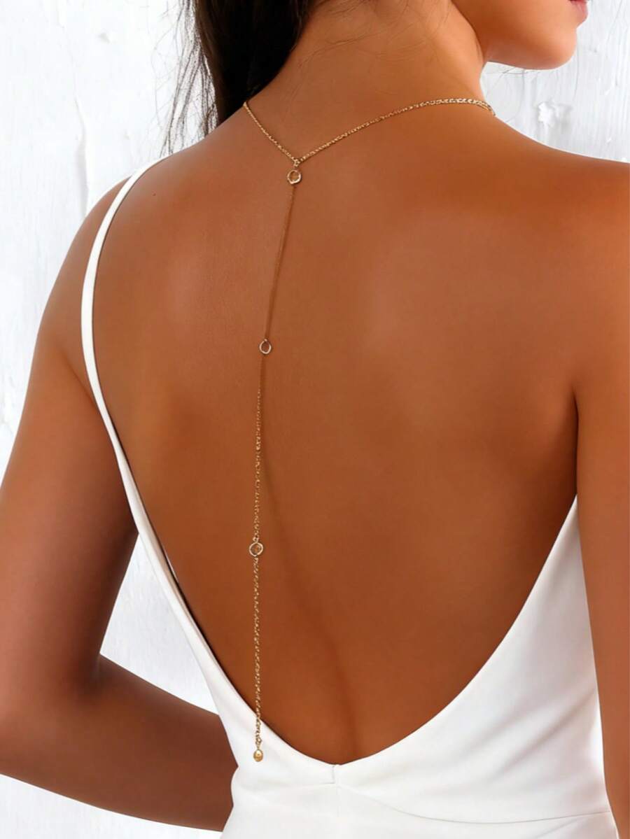 1pc Fashionable Sexy Glass Partition Decorative Backless Chain For ...