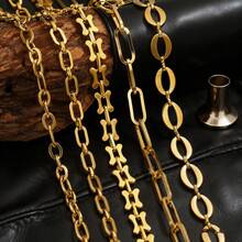1米39.37英寸不锈钢高品质骨镀金字母O链卷链，适用于DIY珠宝制作材料 - 鏈條 - 查看 3
