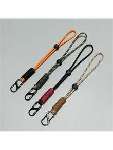 (4 Pieces Per Pack) Woven 24cm Umbrella Rope Keychain Zinc Alloy S-Shaped Mountaineering Buckle - Multicolor - View 4