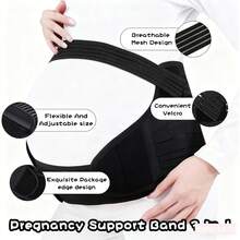 Maternity Belly Support Belt For Comfortable Waist Control - Ideal For Pregnant Women - Black - View 5