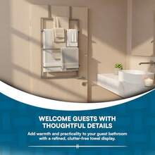 Over-The-Door 3-Tier Towel Rack BTH-08458 Satin Nickel - SatinNickel - Xem 5