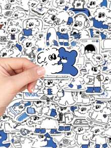 65pcs Naughty Little Dog Sticker Cute Funny Decal For Phone Luggage Diary Guitar Envelope Label DIY Sticker Holiday Gift