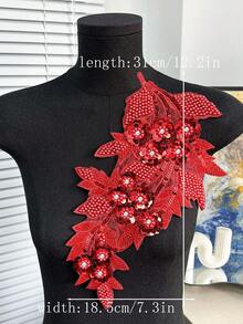 20 piezas/paquete, colores surtidos, nuevos parches de aplicación de cristal de strass bordados en 3D, adecuados para decoración de ropa, reparación, accesorios de vestidos de novia DIY, manualidades de bordado y costura - Multicolor - Ver 7