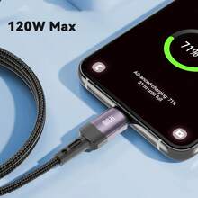 120W Max Fast Charging Cable USB-A To Type C Cable For S24 S23 Ultra S22 S21 USB C Cable For Honor Type C Cable Compatible With IPhone 15/16 - Multicolor - View 5
