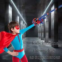 1pc Hero Web Shooter Glove - Soft Dart Launcher With Suction Cups, Fun Roleplay Toy Gift, Red & Blue Color