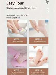 1双硅胶保湿舒缓袜，1套浮石高弹吸水压力袜套装，可重复使用的芦荟袜，夜间SPA袜，男女通用防滑凝胶后跟袜，适用于干燥肌肤、脚部干裂粗糙的皮肤，居家足部护理，可搭配您喜爱的乳液和面霜使用，母亲节礼物，多种组合可选 - 彩色 - 查看 3