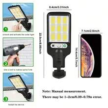 1pc, Solar Wall Lights, Outdoor LED Solar Street Lamp, 3 Modes, Motion Sensing And Light Sensing, Suitable For Courtyards, Gardens, Garage Doors, Balconies - white light - View 3