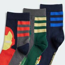 Adidas 3 Pairs Boys' Soft Comfortable Versatile Casual Socks, IW1111 - Blue-green-orange - View 2