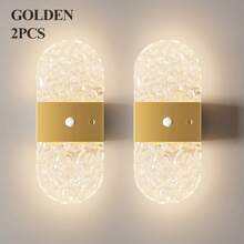 Crystal Motion Sensor Wall Lamp, Acrylic Modern Smart Sensor Wall Light, Night Light, Indoor Motion Sensor Wall Lamp, Wireless LED Wall Light, Wall Lamp, Battery-Powered, Adhesive Design, Rotatable, Portable, Easy To Install, Adjustable Color Temperature And Brightness, Suitable For Hallways, Bathrooms - Multicolor - View 30