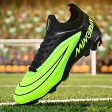 1 Pair Adult Student Unisex High-Top Outdoor Soccer Cleats, Professional Sports Shoes For Team Competition, Large Size Non-Slip Durable AG/FG Spikes For Natural Grass, Soft Ground, Leather Football Training Shoes With Laces, Lightweight High-Performance Anti-Slip Design, Top-Grade Soccer Boots, Factory Direct - Black and Green - View 3
