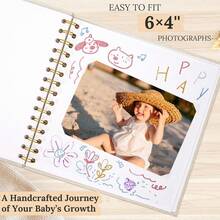 8 X 8 Inch Scrapbook Photo Album Linen Cover, Hardcover Kraft White Pages Memory Book, For Travel Wedding Guest Book Christmas Baby Shower (20 Sheets/ 40 Pages,Beige) - 米色 - 查看 7