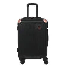 Mano 20in Bali Viaje Cabina Carry On 10kg Candado Ruedas 360 Nueva moda de 20 pulgadas rueda universal equipaje de viaje retro estilo portátil caja de tirador maleta de negocios - Negro 8166 - Ver 9