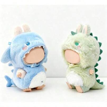Cute 3D Shark And Dinosaur Outfits Designed For 15-17cm Dolls. Blue Shark Set And Green Dinosaur Set Suitable For 1st/2nd Generation Blind Box Dolls. These Adorable And Fun Accessories Make The Perfect Gift For Birthdays, Anniversaries Or Holiday Celebrations.