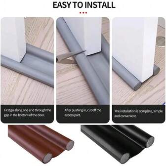 1pc 96cm/37.79in Under Door Draft Stopper ,Bottom Door Gap Filler And Seal ,Door Draft Stopper Weather Stripping ,Draft Stopper For Bottom Of Door Window Breeze Blocker, Adjustable Door Sweeps,Twin Door Stoppers,Cuttable Gap Filler, Reduces Cold Air, Light & Noise ,Weather Stripping,Windproof Coating Cover,Block Noise, Sound, Bugs, Hot Air, Light - Easy Install Draft Blocker