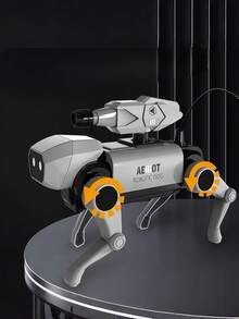 遥控机器狗互动玩具，儿童电子宠物礼物，STEM互动宠物，智能逼真机器狗玩具，生日和圣诞礼物 - 淺灰色 - 查看 10