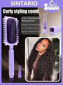 Hair brushes-EU+UK 2026 闪光猪鬃卷发梳，适合卷发，打造专属女士卷发造型 - 彩色 - 查看 8