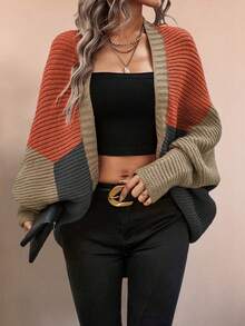 Áo len cardigan móc nhiều kiểu thời trang dành cho nữ, 3 màu, tay áo cánh dơi đi nghỉ thường ngày - Nhiều màu - Xem 2