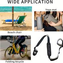 1pc Adjustable Nylon Shoulder Strap, Suitable For Skateboard, Beach Chair, Outdoor Camping Sofa Chair, Universal Folding Chair, Balancing Car, Yoga Mat, Etc. With Non-Slip Pad, Easy To Use And Comfortable - Outdoor Camping Chair Adjustable Shoulder Strap - Multicolor - View 6